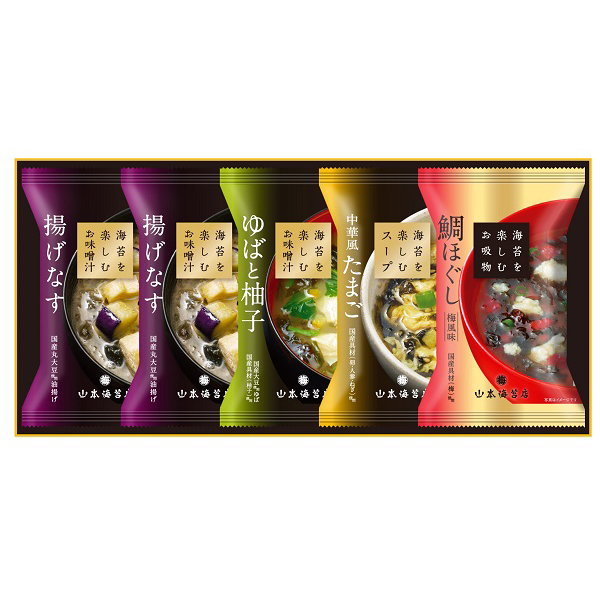 〈山本海苔店〉海苔を楽しむお味噌汁・お吸物5袋詰合せ MS1AN