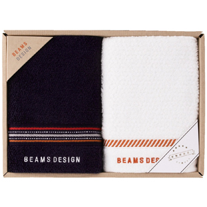 〈BEAMS DESIGN〉フェイスタオル2枚セット／ネイビー 3183‐207【お申込みは2022年7月31日午後4時まで】